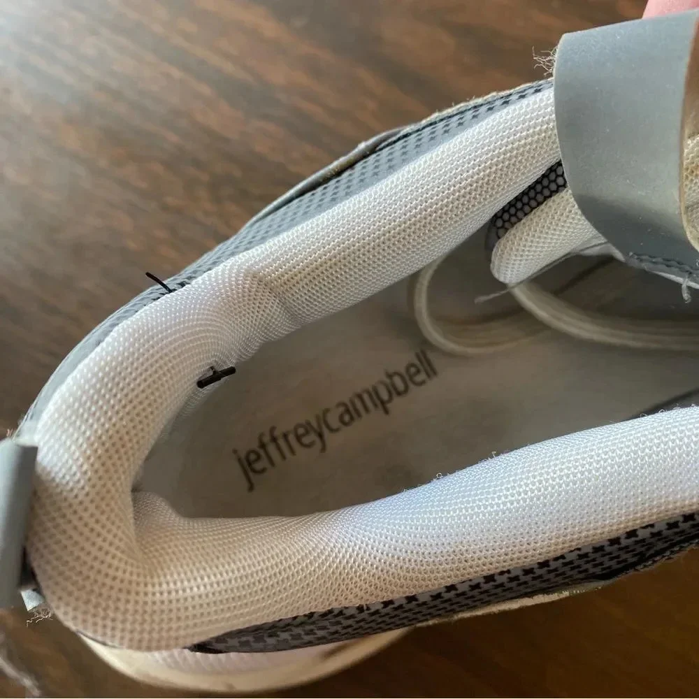 JEFFREY CAMPBELL Lo-Fi Mom Mod Sneaker Grey Reflective Free People Gray Size 7.5